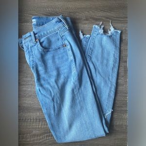 Loft Womens High Waist distressed Skinny Jeans, 26/2 P